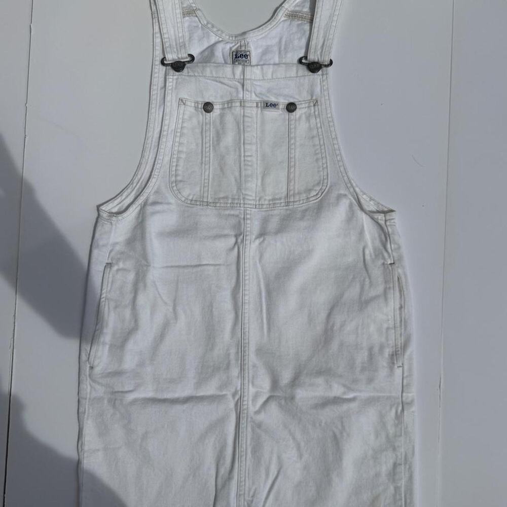 Vintage lee white denim overall
